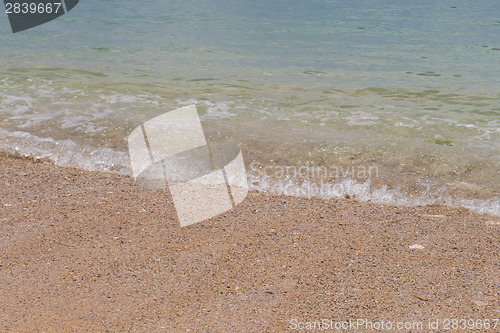 Image of Beautiful tropical beach with lush vegetation