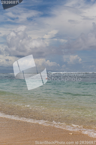 Image of Beautiful tropical beach with lush vegetation