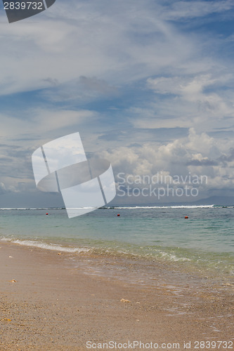 Image of Beautiful tropical beach with lush vegetation