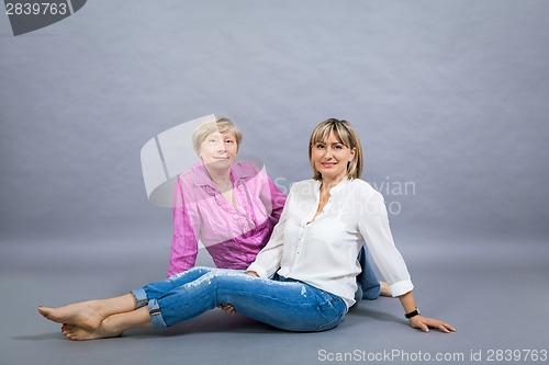 Image of Senior lady with her middle-aged daughter