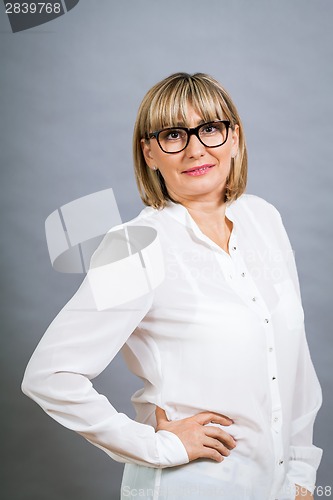 Image of Scholarly attractive woman in glasses