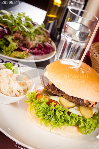 Image of Cheeseburger with cole slaw 