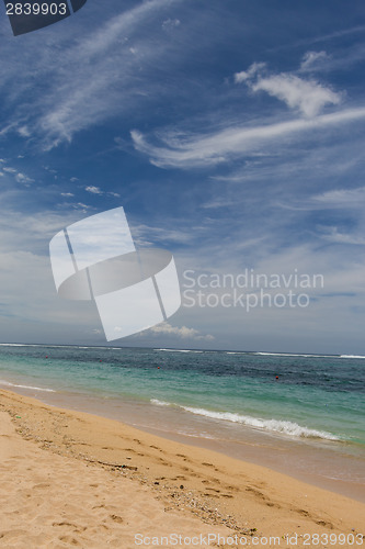 Image of Beautiful tropical beach with lush vegetation