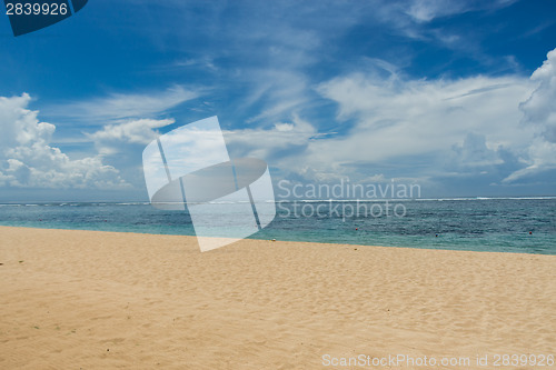 Image of Beautiful tropical beach with lush vegetation