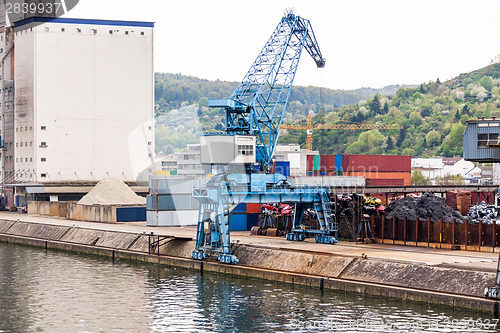 Image of Shipyard with containers and cranes