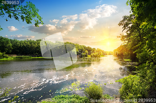 Image of Sunset over the river Donets