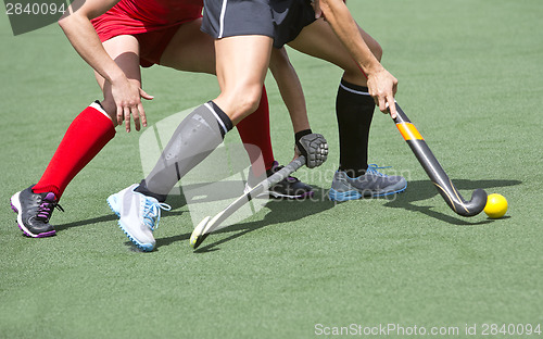 Image of Field hockey close up