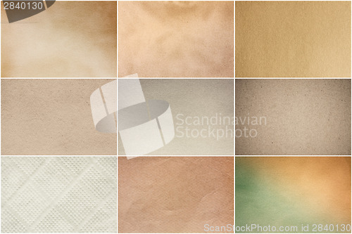 Image of Old Vintage Beige Papers Texture Set Background