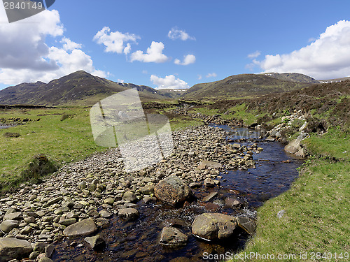 Image of River Calder, Glen Banchor, Scotland west highlands in spring