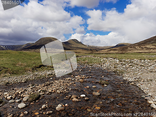 Image of River Calder, Glen Banchor, Scotland west highlands in spring