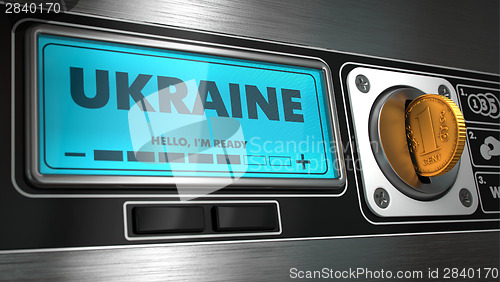 Image of Ukraine on Display of Vending Machine.