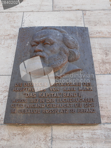 Image of Karl Marz Kapital plaque