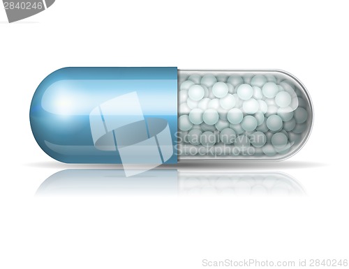 Image of Medical blue capsule with granules