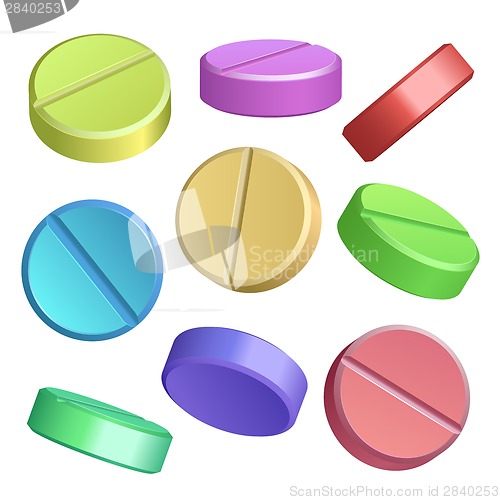 Image of Set of color pill icons