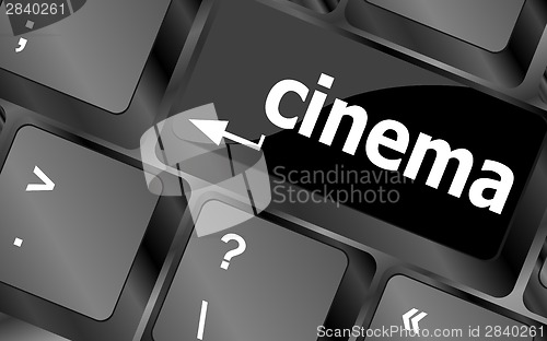 Image of Business concept: Cinema key on the computer keyboard