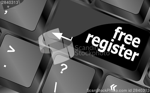 Image of free register computer key showing internet login