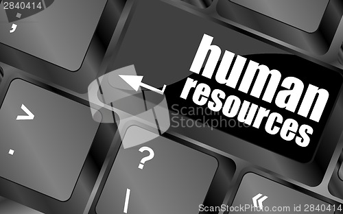 Image of human resources button on computer keyboard key