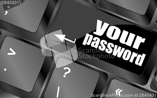 Image of your password button on keyboard - security concept