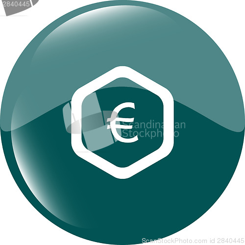 Image of web icon on cloud with euro eur money sign