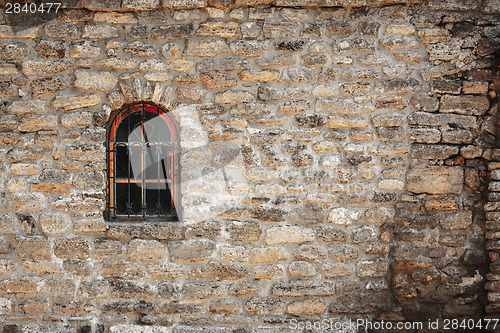 Image of Old Wall Constructed Of Stone Bricks Background