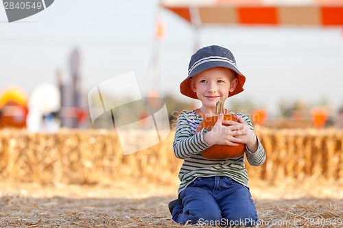 Image of boy at pumpkin patch