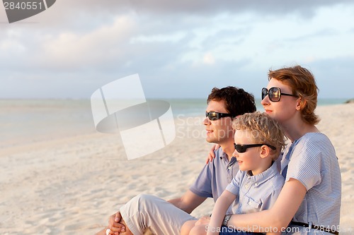 Image of family at sunset