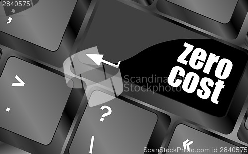 Image of zero cost button on computer keyboard key