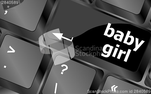 Image of computer keyboard key button - baby girl