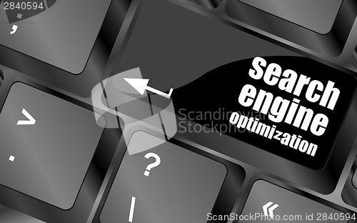 Image of Modern keyboard with SEO text. SEO concept