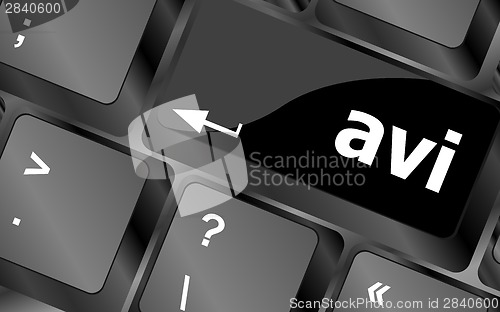 Image of Closeup of avi key in a modern keyboard keys
