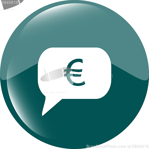 Image of web icon on cloud with euro eur money sign