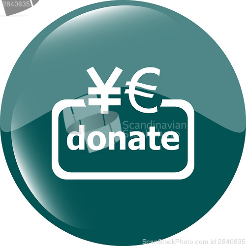 Image of Donate sign icon. Euro eur and yen symbol