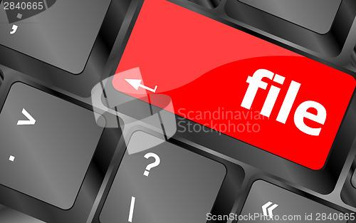 Image of file button on computer pc keyboard key