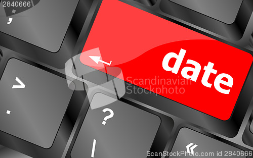 Image of business concept: computer keyboard with word Date