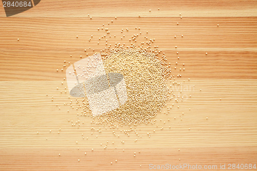 Image of Quinoa grains on wood