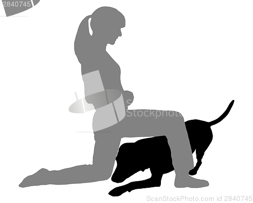 Image of Dog sports with woman