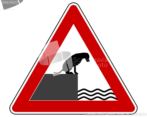 Image of Warning sign bank for dogs