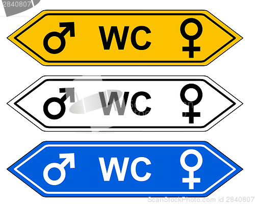 Image of Direction sign WC