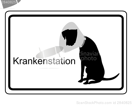 Image of Sign hospital ward for dogs