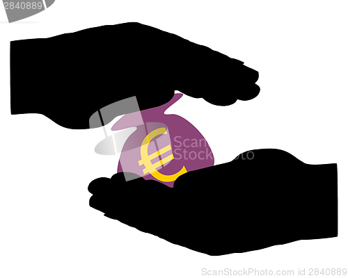 Image of Hands with moneybag 