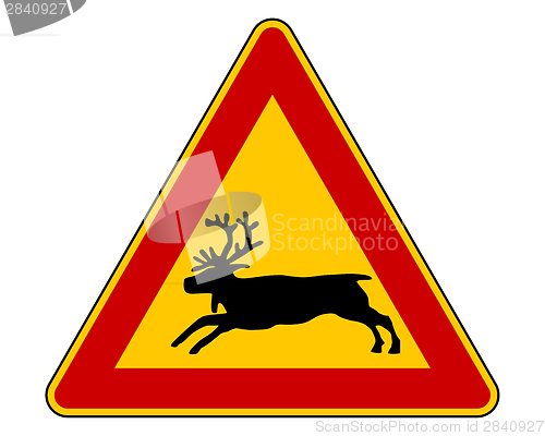 Image of Reindeer warning sign