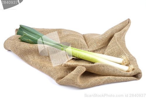 Image of Leek on jute