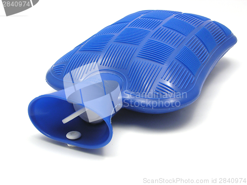 Image of Blue hot-water bag on a  white background