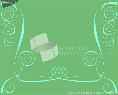 Image of Design background with lines and spirals on green