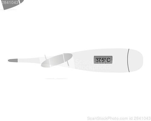 Image of digital clinical thermometer on white background