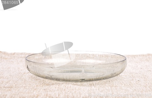 Image of Bowl of glass on linen