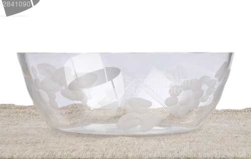 Image of Bowl of glass on linen