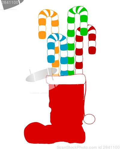 Image of One big Santa Claus boot with licorice