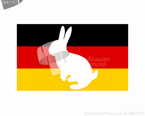 Image of Flag of Germany with easter bunny