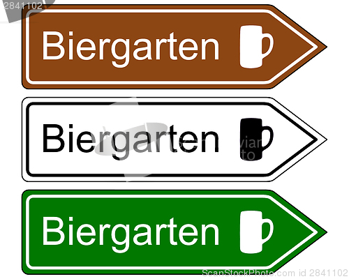 Image of Direction sign beer garden